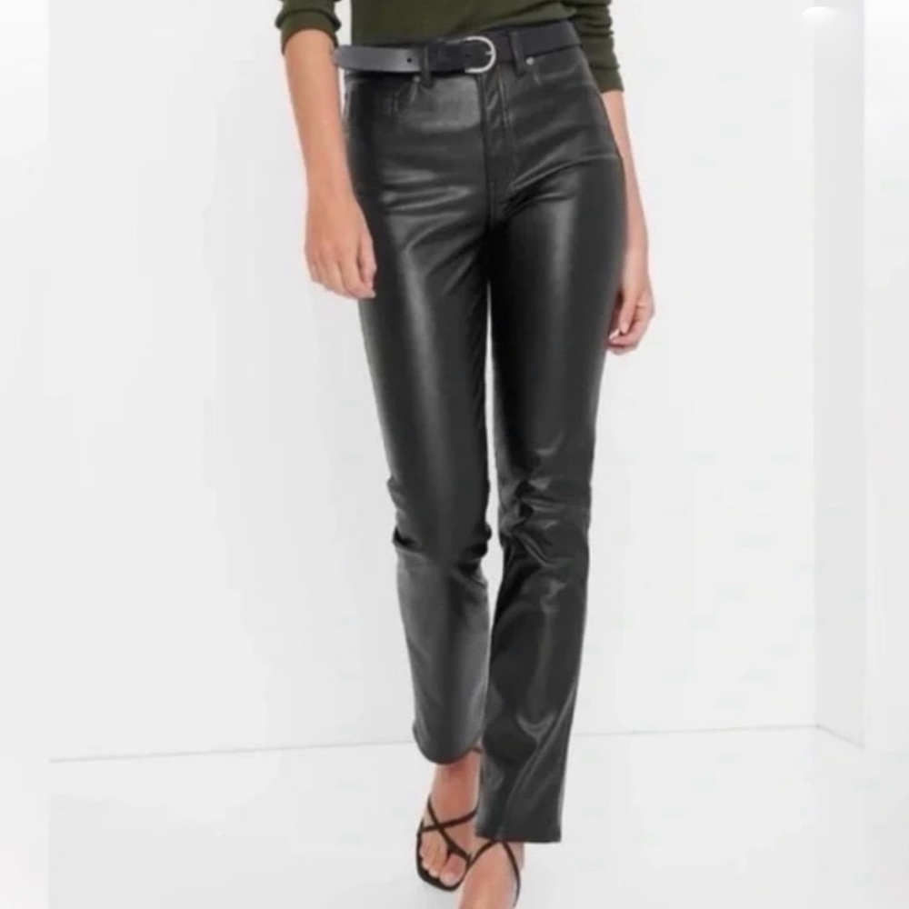 Gap Black Faux Leather Pants size 10